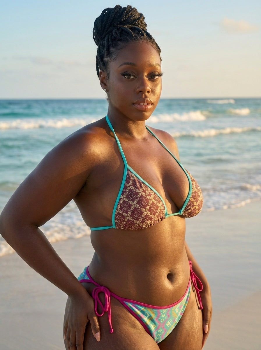 Aztec Scrunch Tie Bottom