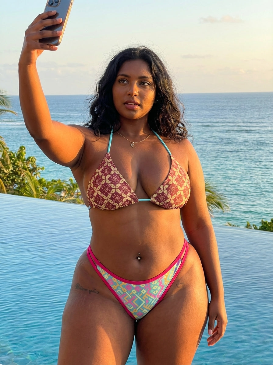 Azteca Banded Cutout Thong