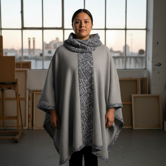 Gray Artisanal Poncho